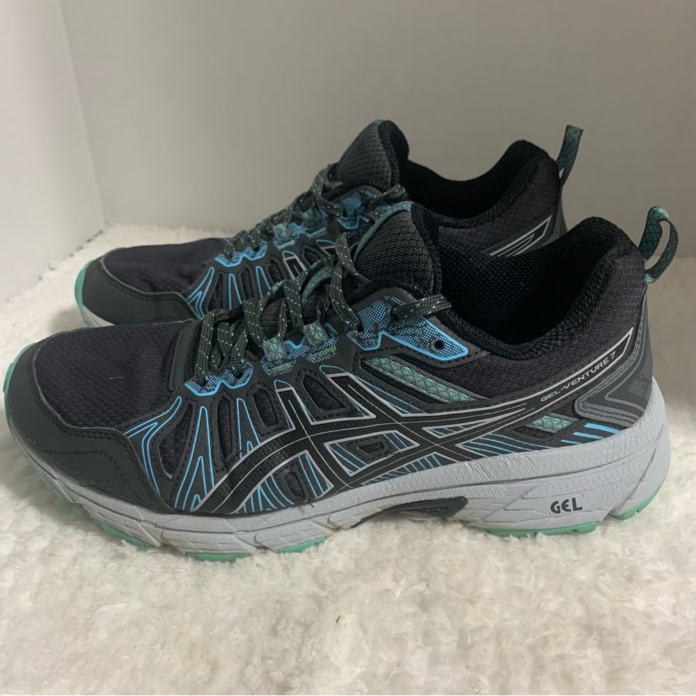 Asics Gel Venture 7 Blue Trail Running Shoes,‎ Women's Size 8 EUR 38.5 Wide